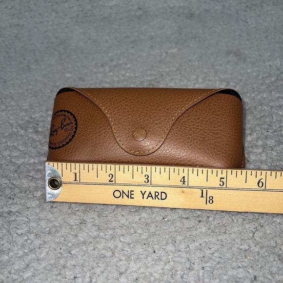 Official‎ Ray Ban Sunglasses Case Brown/Tan Leather Luxottica *No Glasses - Picture 5 of 6